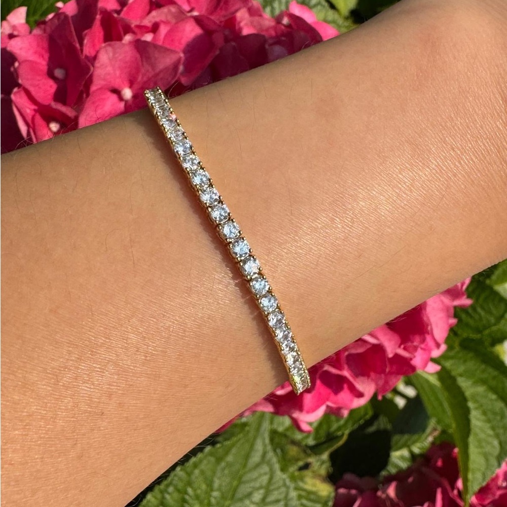 Tennis Bracelet in 3mm 14K Gold Plated BRAND NEW